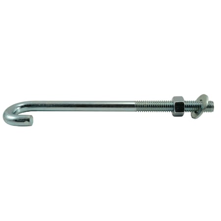 Midwest Fastener 3/8-16 x 1/4" x 5/8" x 6" Zinc Plated Steel Coarse Thread J-Bolt 3PK 34845
